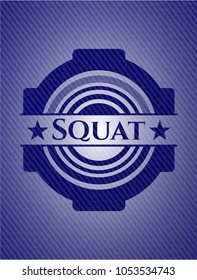 Squat emblem with denim texture