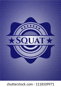 Squat emblem with jean high quality background
