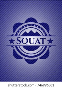 Squat emblem with jean high quality background
