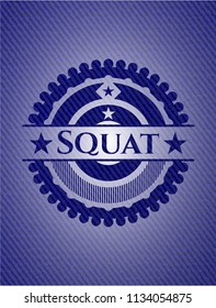 Squat emblem with jean texture