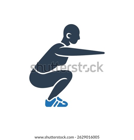 Squat Exercise Icon Isolated On White Background
