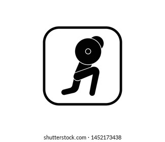 Squat exercise and workout icon in glyph style. one type of exercise to strengthen and enlarge leg muscles.- vector EPS 10