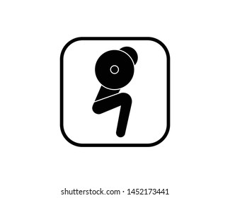 Squat exercise and workout icon in glyph style. one type of exercise to strengthen and enlarge leg muscles.- vector EPS 10