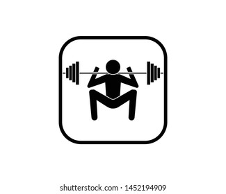 Squat exercise and workout icon in glyph style. one type of exercise to strengthen and enlarge leg muscles.- vector EPS 10