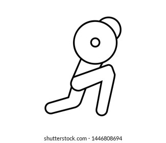 Squat exercise and workout icon in line style. one type of exercise to strengthen and enlarge leg muscles.- vector EPS 10