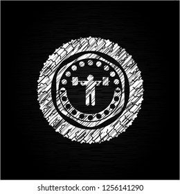 squat icon drawn with chalkboard texture