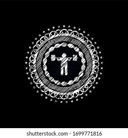 squat icon drawn with chalkboard texture