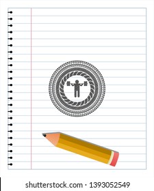 squat icon drawn with pencil strokes. Vector Illustration. Detailed.