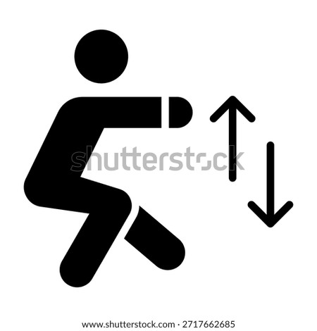 Squat Icon Glyph Style Vector Illustration
