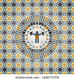 icono de asiento dentro del emblema de estilo árabe. Decoración árabe.