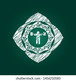 squat icon inside chalk emblem