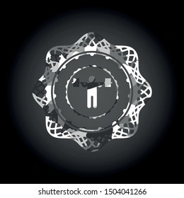 squat icon inside grey camo emblem