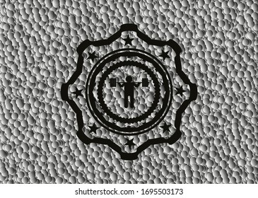 squat icon inside realistic dark emblem with bubbles background. Vector Illustration. Detailed.