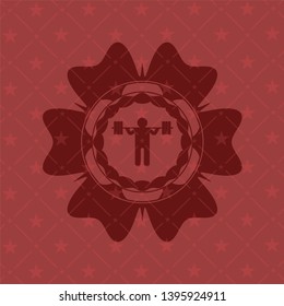 squat icon inside red icon or emblem