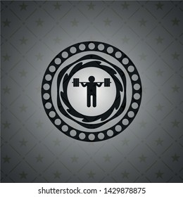 squat icon inside retro style black emblem