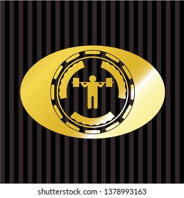 squat icon inside shiny badge