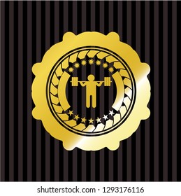 squat icon inside shiny emblem