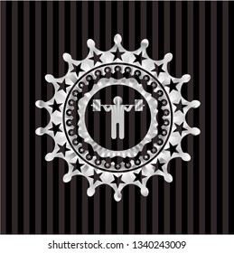 squat icon inside silver emblem