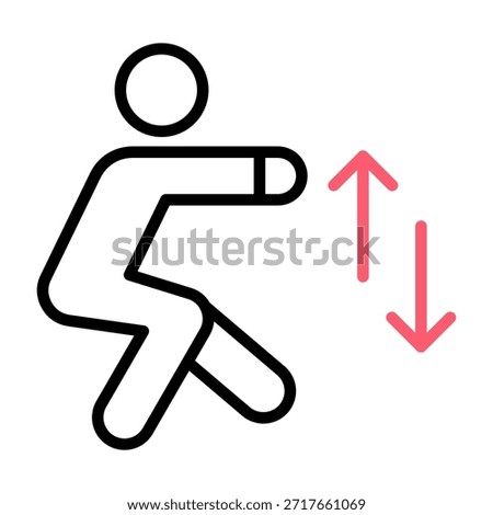 Squat Icon Line Color Style Vector Illustration