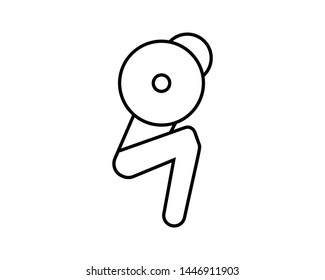 Squat icon in line style isolated on white background.- vector EPS 10
