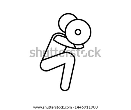 Squat icon in line style isolated on white background.- vector EPS 10