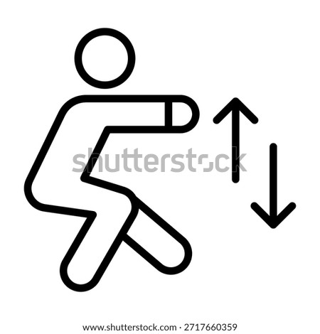 Squat Icon Line Style Vector Illustration