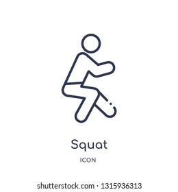 squat icon from sports outline collection. Thin line squat icon isolated on white background.