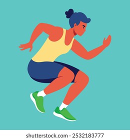 squat jump vector illustration icon