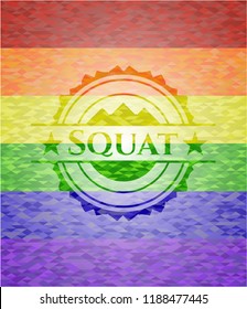 Squat lgbt colors emblem 