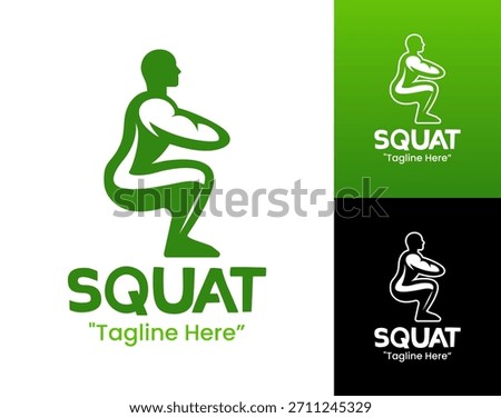 Squat Logo Energetic Strength Posture Icon
