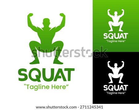 Squat Logo Modern Strength Training Emblem