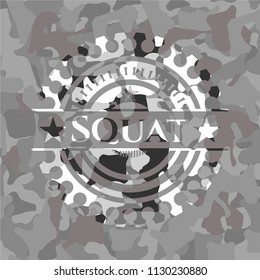 Squat on grey camo pattern