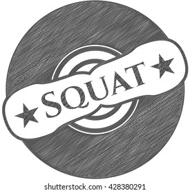 Squat with pencil strokes