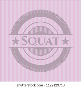 Squat pink emblem. Vintage.