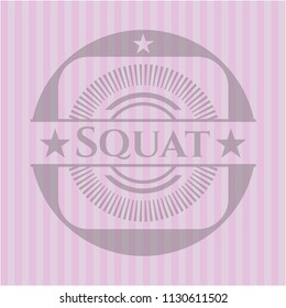 Squat pink emblem. Vintage.