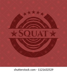 Squat realistic red emblem