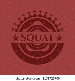 Squat realistic red emblem