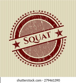 Squat red rubber grunge stamp