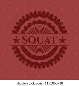 Squat retro red emblem
