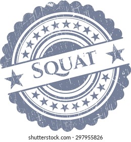 Squat rubber grunge stamp