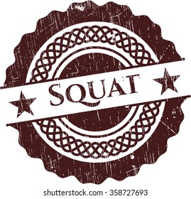 Squat rubber grunge stamp