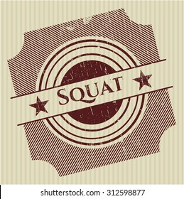 Squat rubber stamp