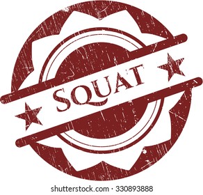 Squat rubber stamp with grunge texture