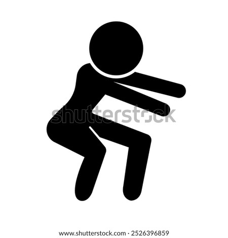 Squat silhouette. Muscle training. Vector.