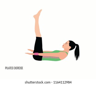 Squat. Sport exersice. Silhouettes of woman doing exercise. Workout, training Vector illustration