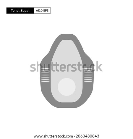 Squat toilet flat design. The model of the latrine that is often found in Asian countries.