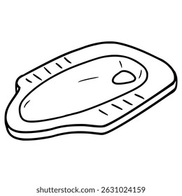 vetor de contorno desenhado à mão da ilustração do banheiro agachado