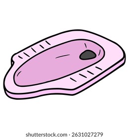 vetor isolado desenhado à mão da ilustração do banheiro de agachamento