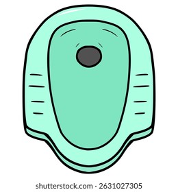 vetor isolado desenhado à mão da ilustração do banheiro de agachamento