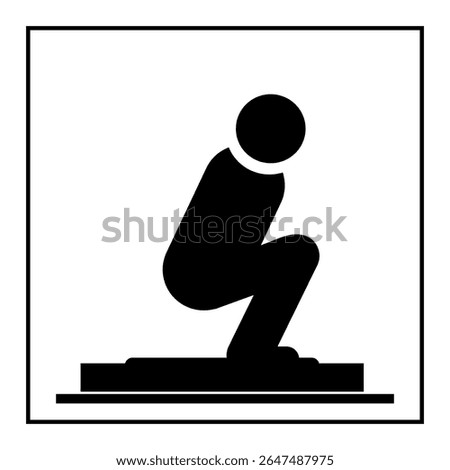 squat toilet simple icon. Vector